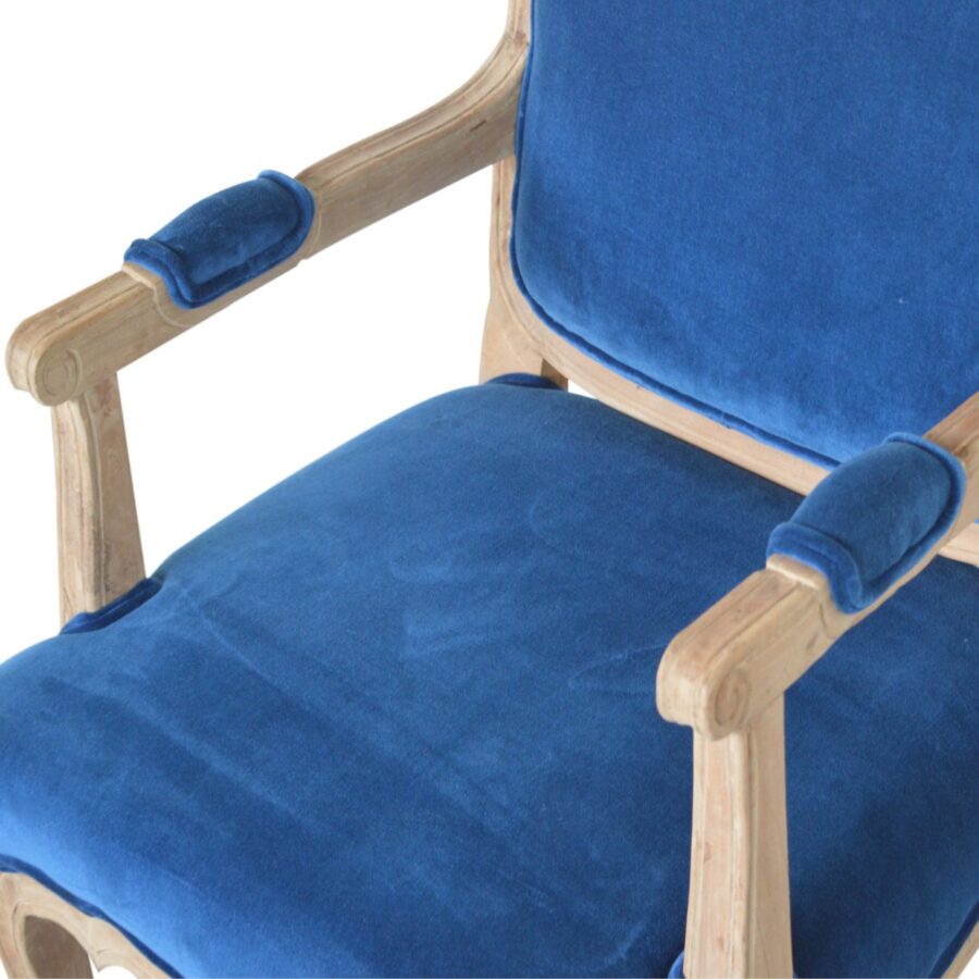 in1412 royal blue velvet french style chair