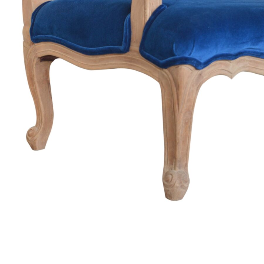 in1412 royal blue velvet french style chair