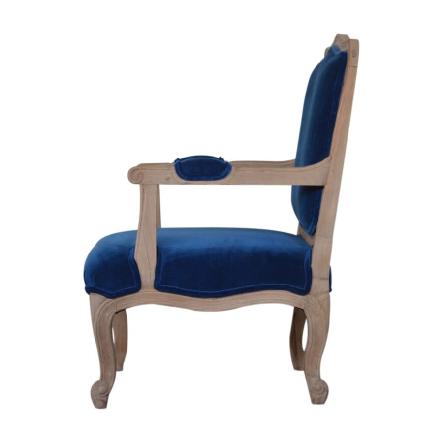 in1412 royal blue velvet french style chair