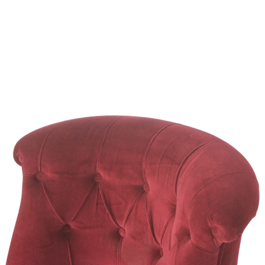 in1454 wine red velvet accent chair