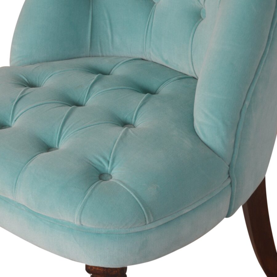 in1455 fauteuil d'appoint en velours turquoise