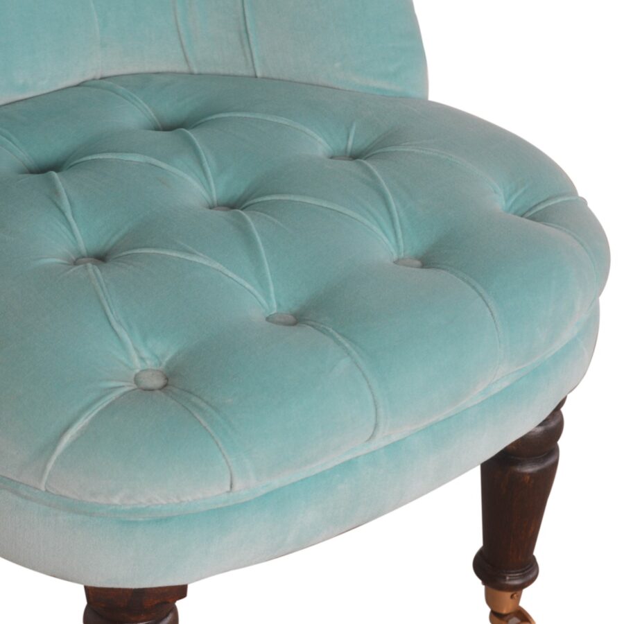in1455 turquoise velvet accent chair