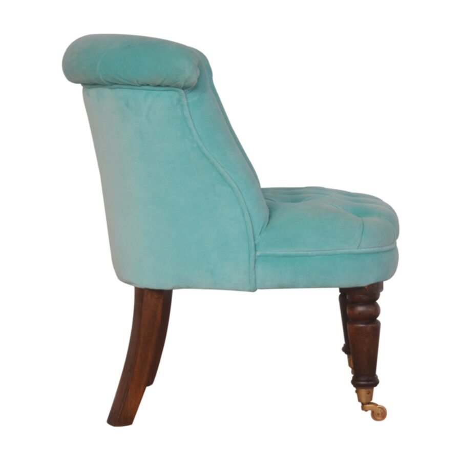 in1455 turquoise velvet accent chair