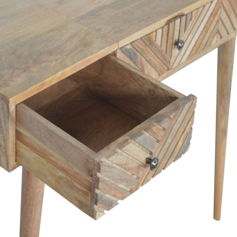 in1469 line carving dressing table with foldable mirror