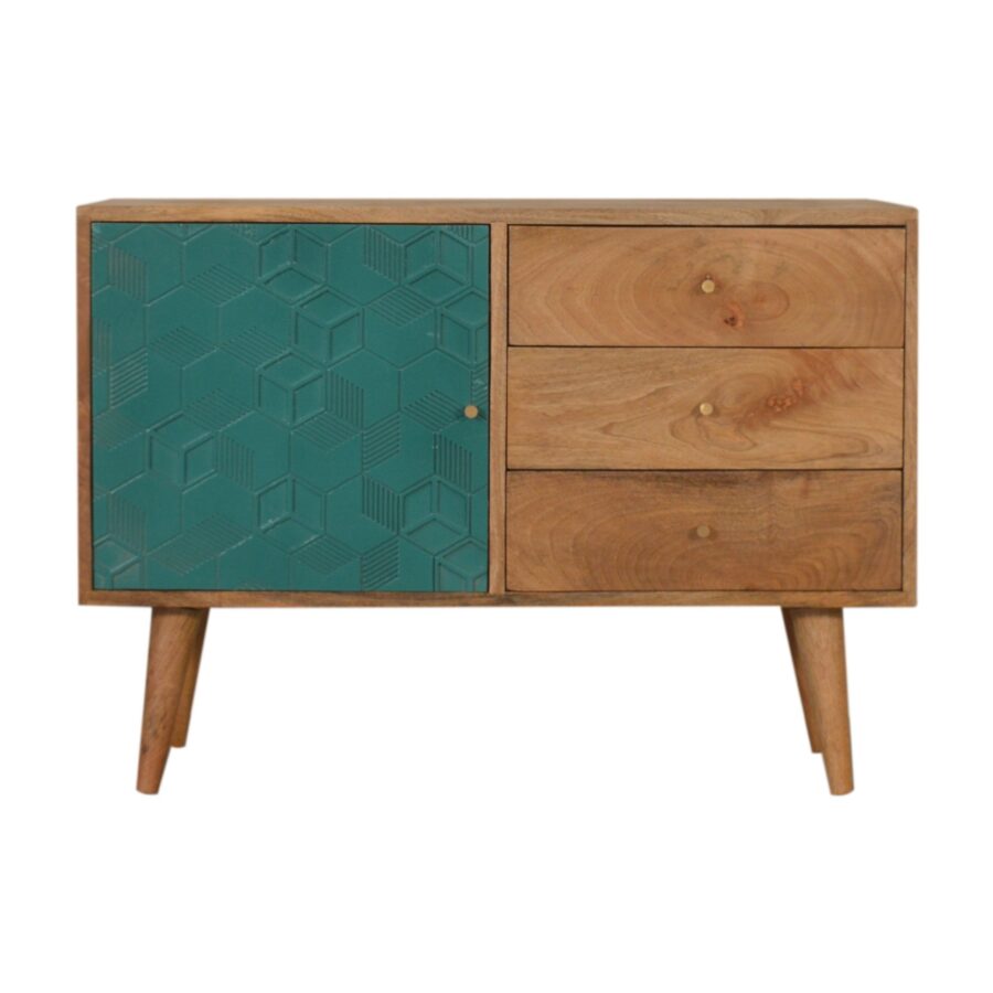 in1529 acadia teal cabinet with drawers