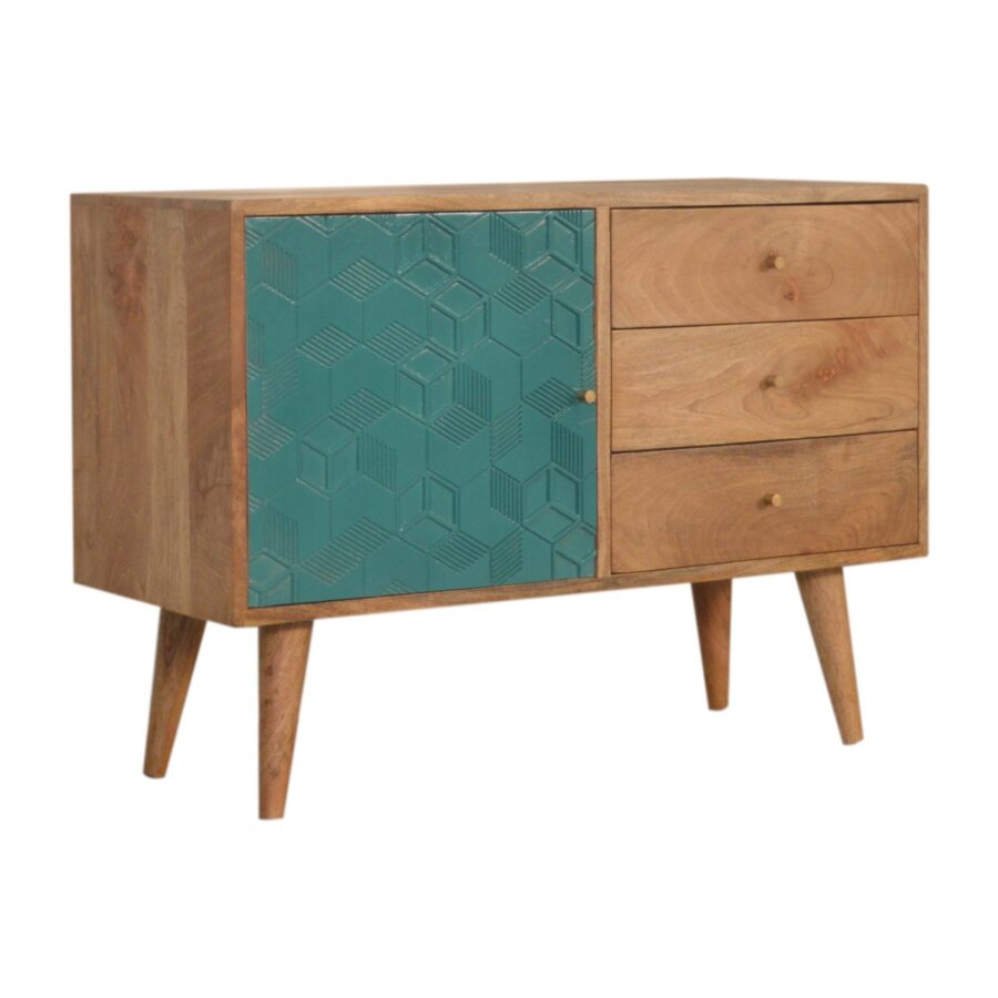 in1529 acadia teal cabinet with drawers