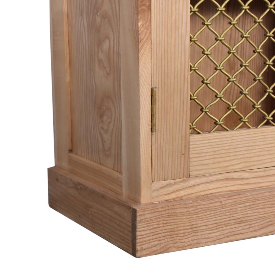 in1605 caged oak ish cabinet