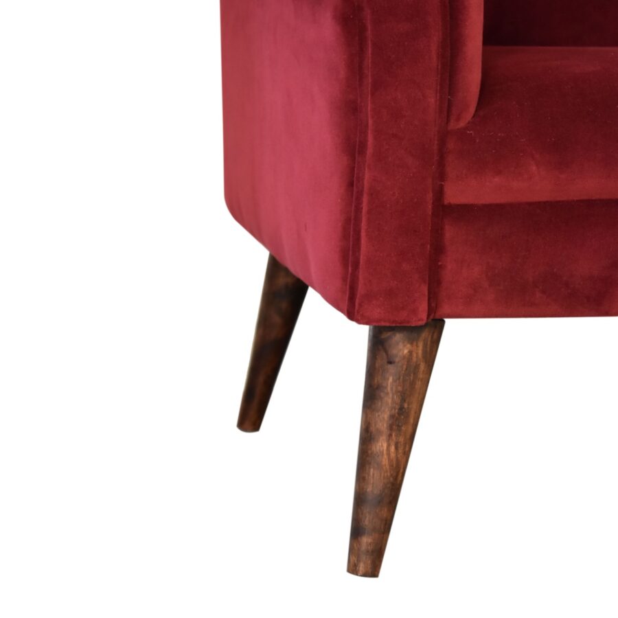 in1612 wine velvet nordic style armchair