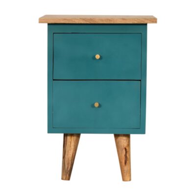 in1638 teal hand painted bedside