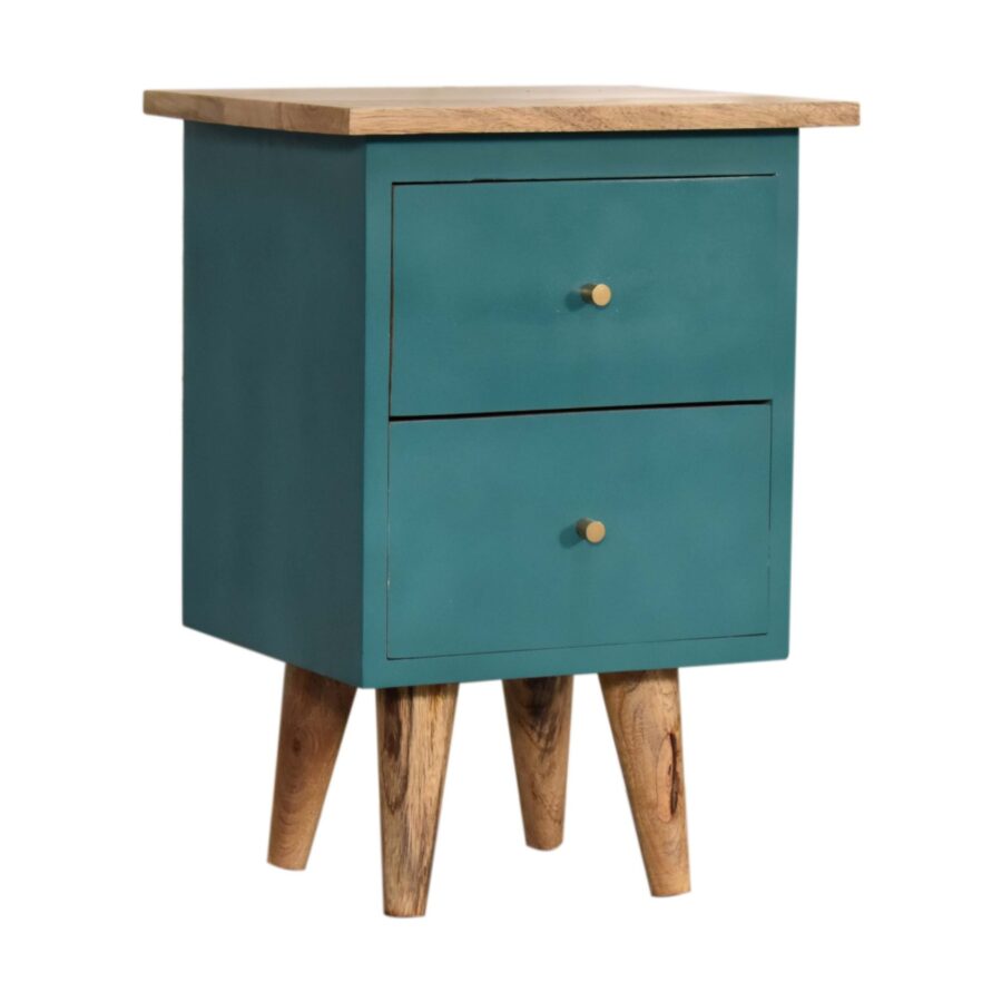 in1638 teal hand painted bedside