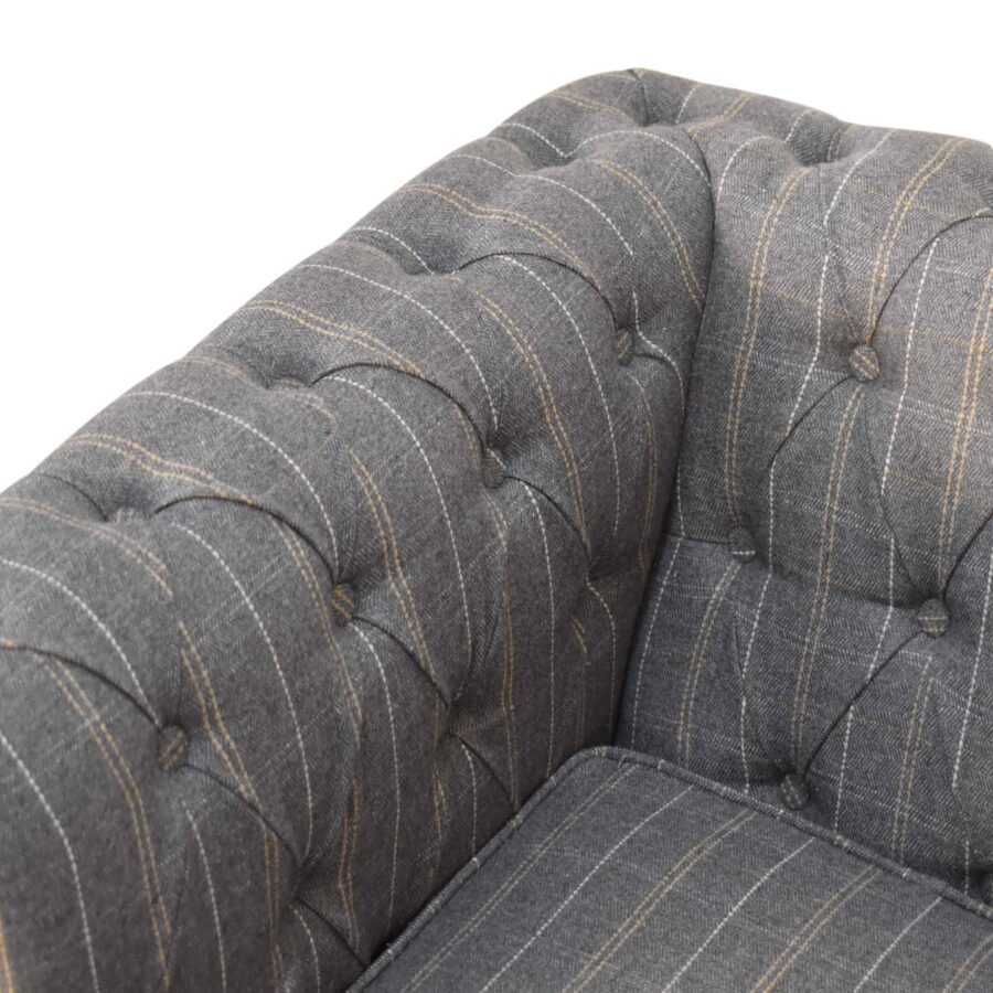 Poltrona Chesterfield in tweed di peltro del 1645