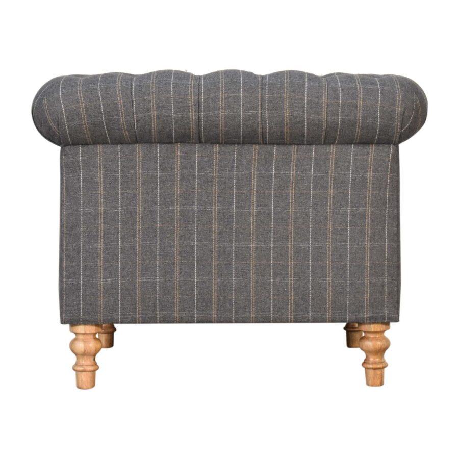 in1645 pewter tweed chesterfield armchair