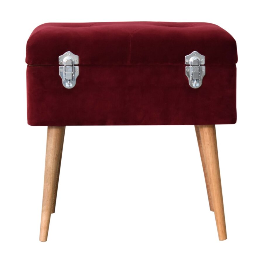 in1672 wine velvet nordic style storage bench