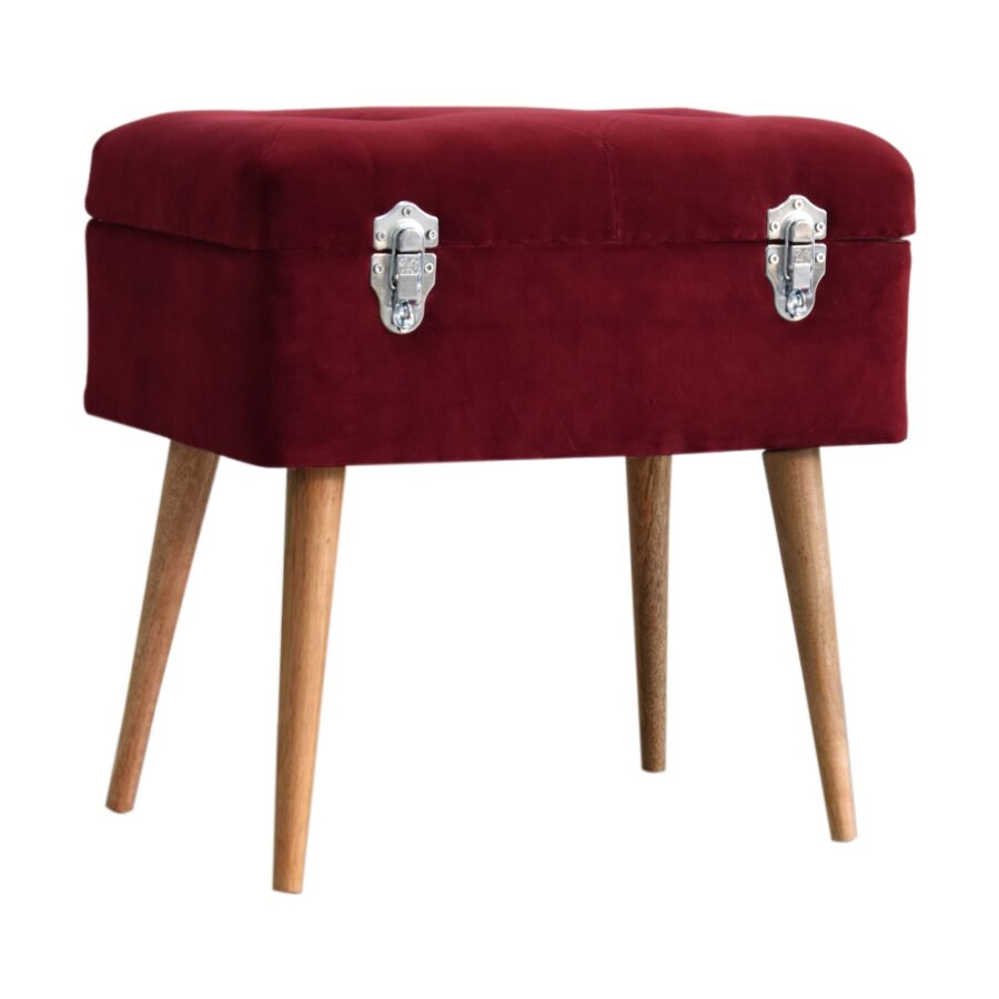 in1672 wine velvet nordic style storage bench