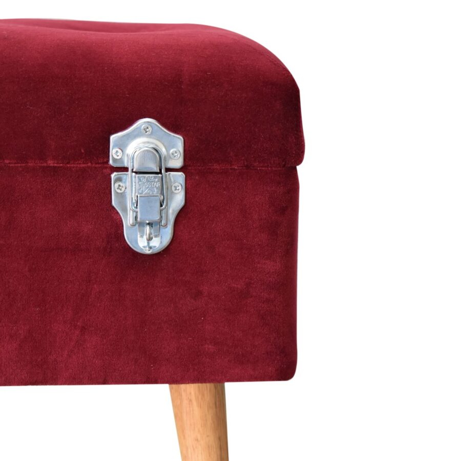 in1672 wine velvet nordic style storage bench