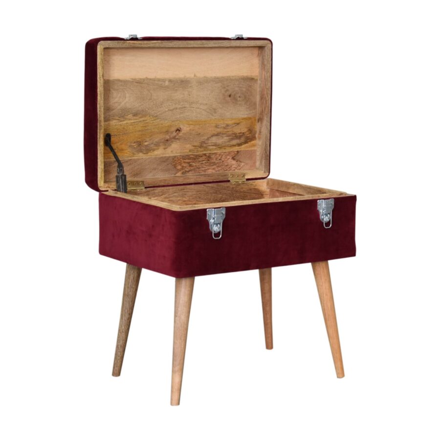 in1672 wine velvet nordic style storage bench