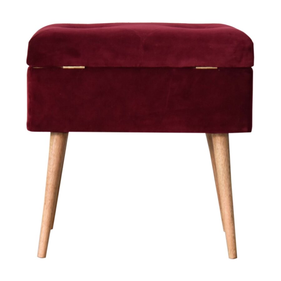 in1672 wine velvet nordic style storage bench