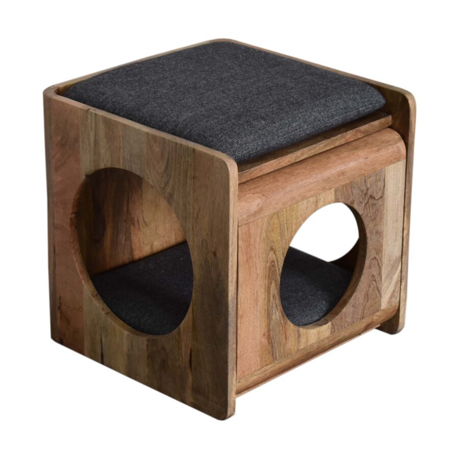 in1701 round cut out pet bed with seat pad