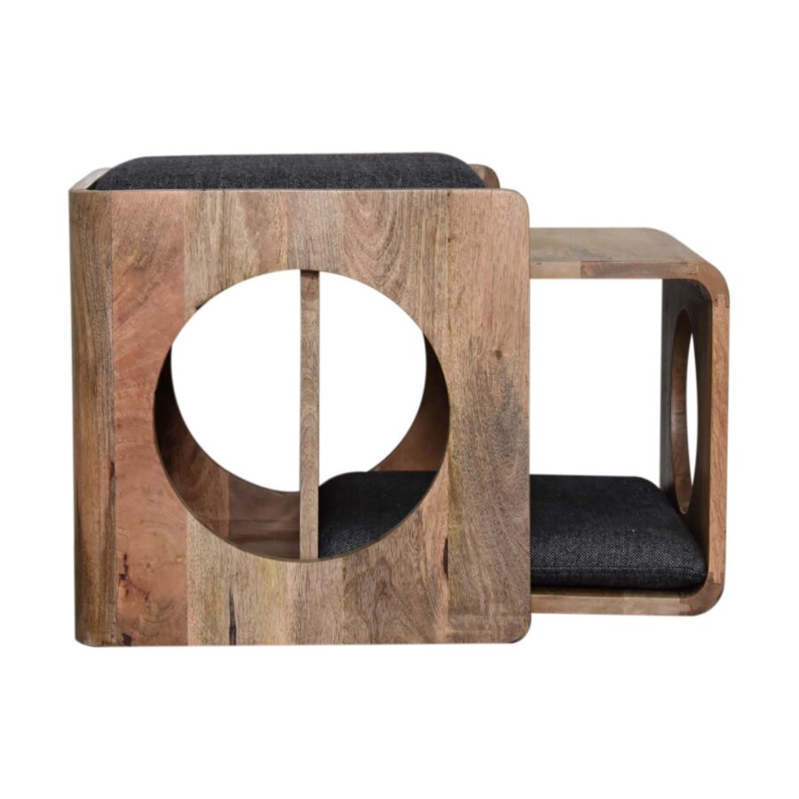 in1701 round cut out pet bed with seat pad