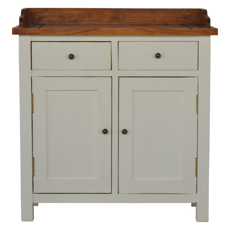 armoire de cuisine campagnarde bicolore