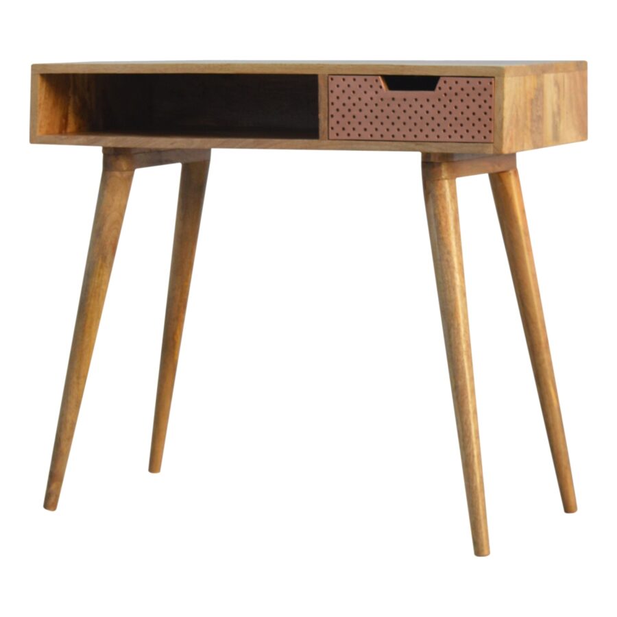 perforated copper writing desk