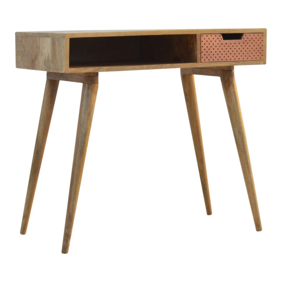 perforated copper writing desk