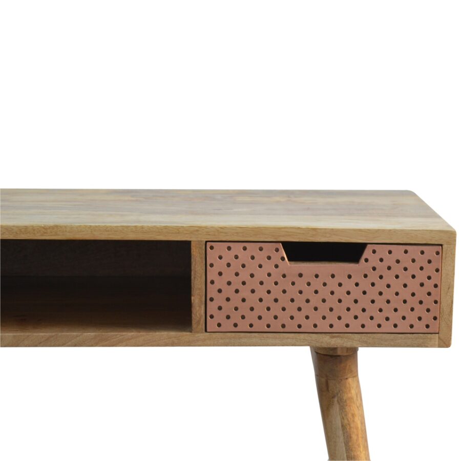 perforated copper writing desk