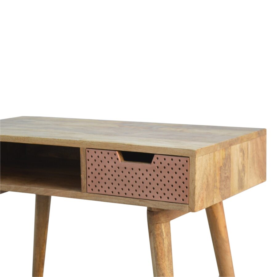 perforated copper writing desk