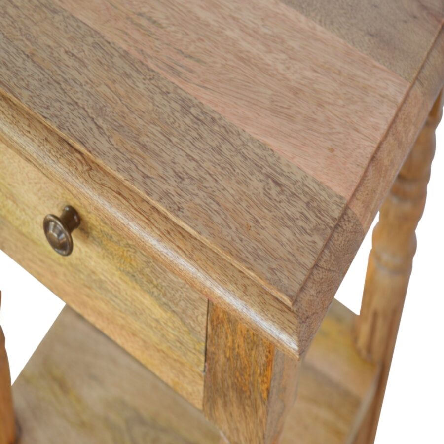 solid wood telephone table with turned legs