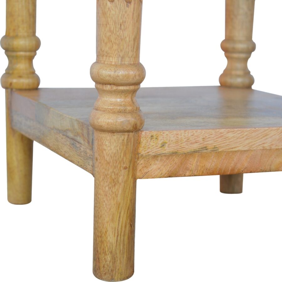 mesa para teléfono de madera maciza con patas torneadas