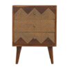 chestnut end table with gold inlay