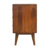 chestnut end table with gold inlay