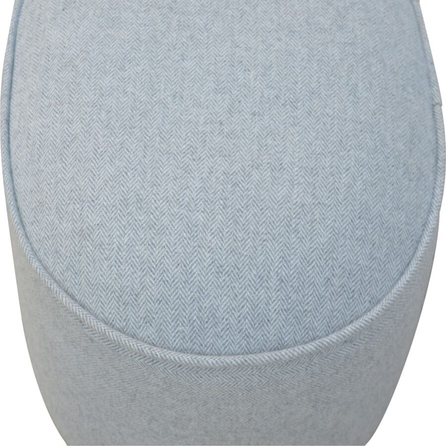 light grey tweed oval footstool