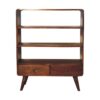 in3408 curved chestnut low bookcase