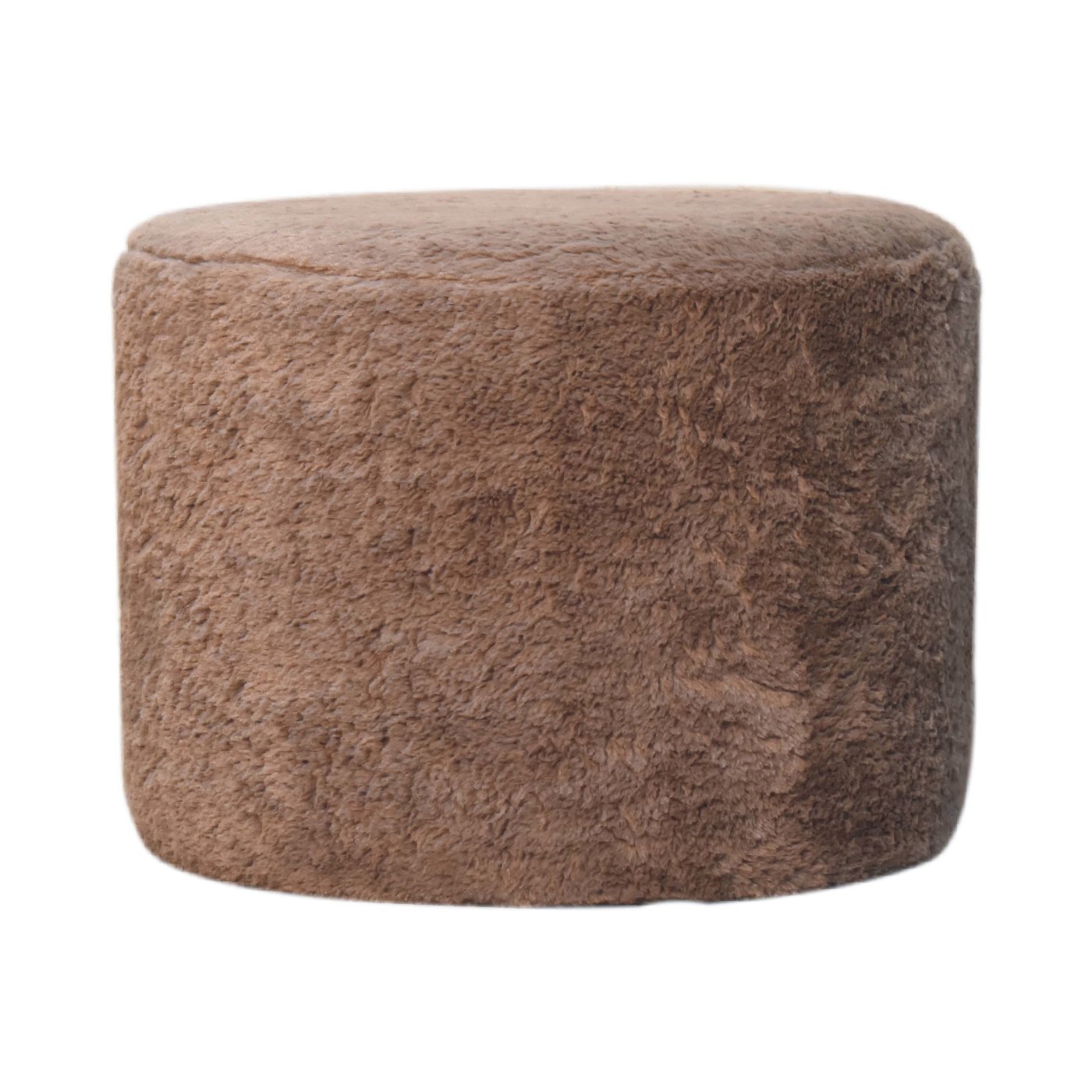 Dropshipping Mocha Faux Fur Round Footstool Europe USA UK