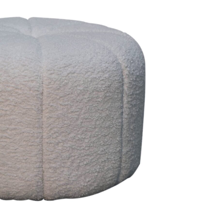 in3530 white boucle circus footstool