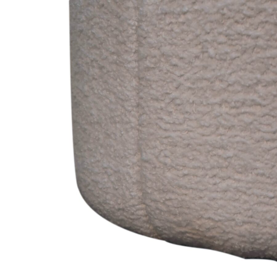 in3530 white boucle circus footstool