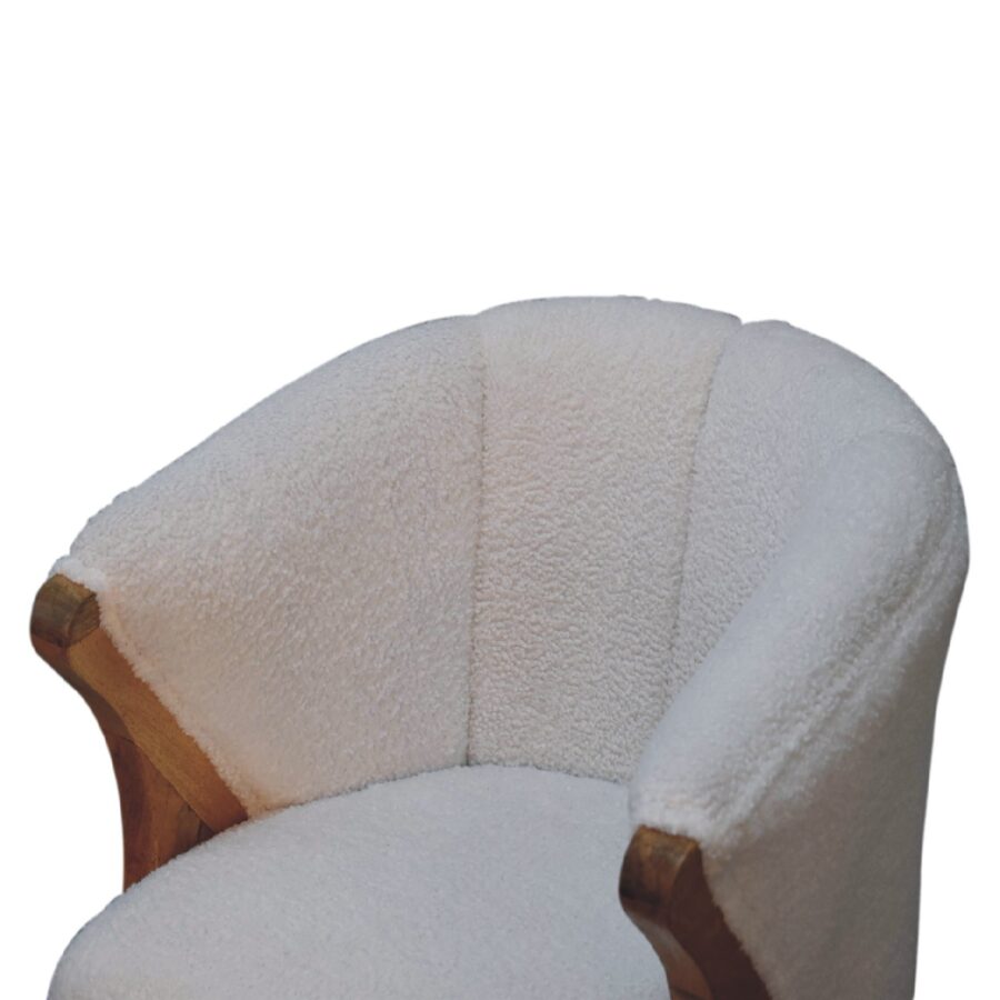 In3534 bílá boucle minimalistická židle