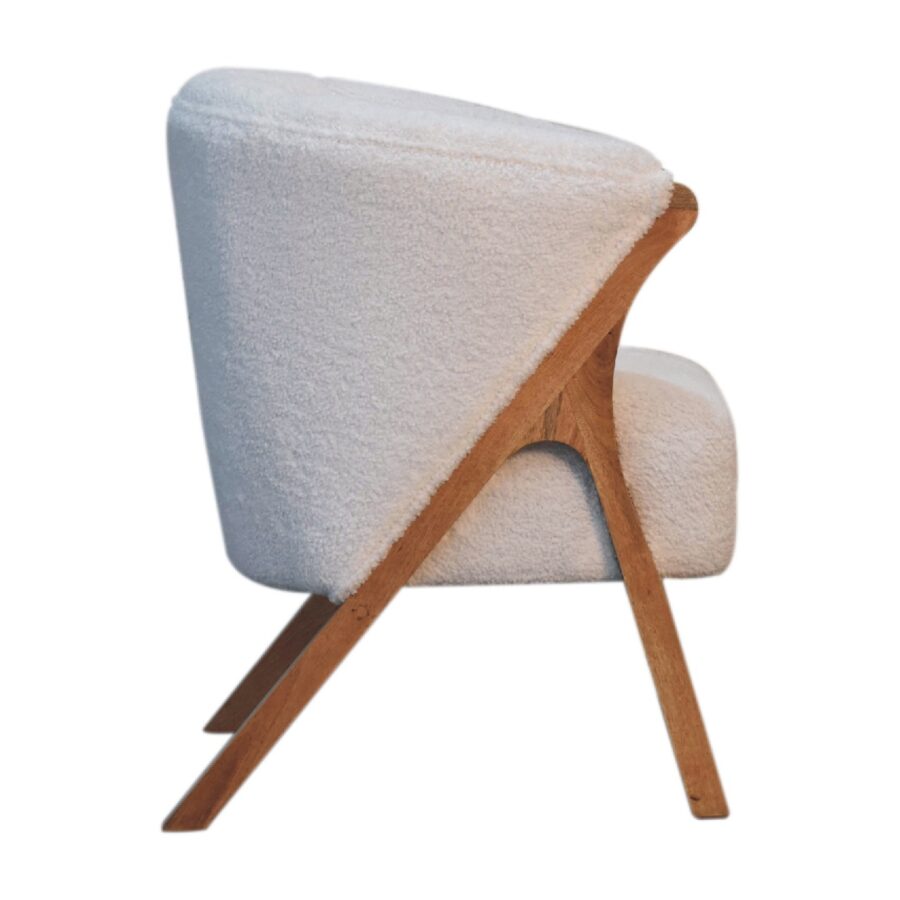 in3534 white boucle minimalistic chair