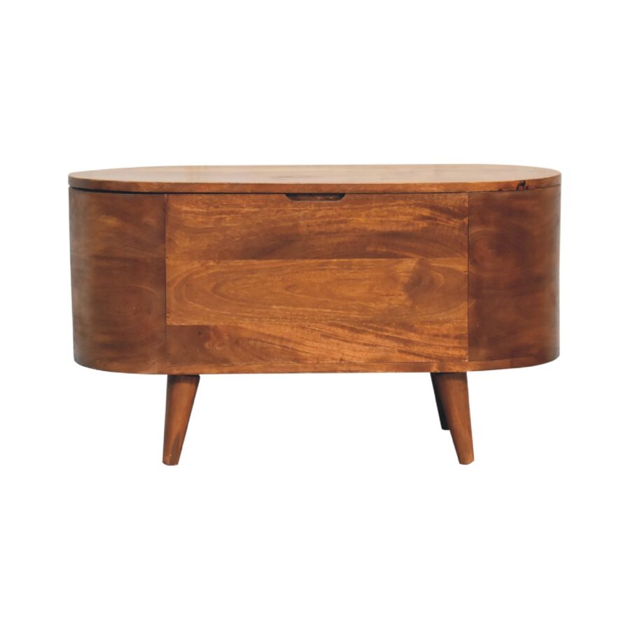 in3540 chestnut rounded lid up blanket box