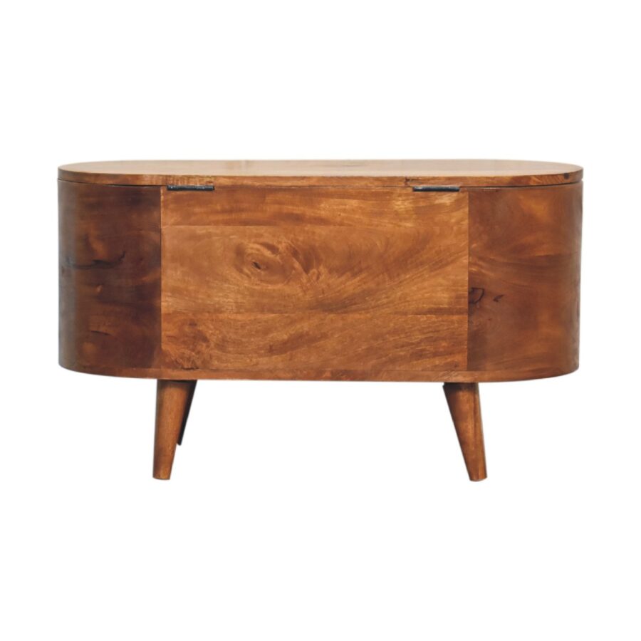 in3540 chestnut rounded lid up blanket box