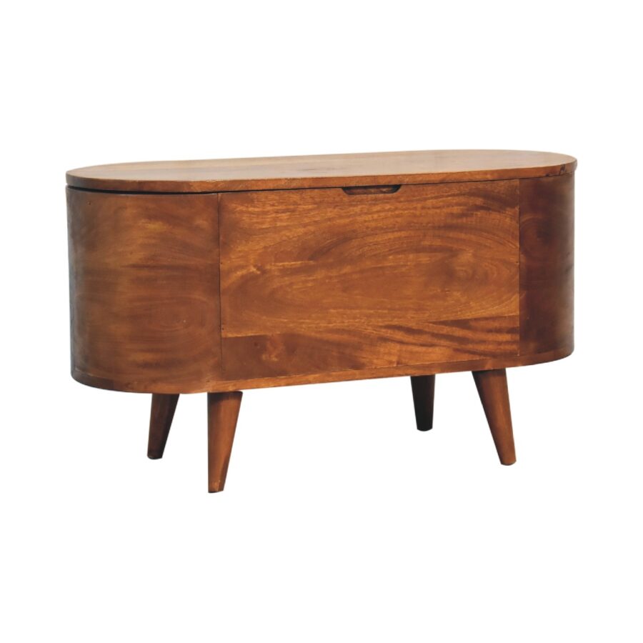 in3540 chestnut rounded lid up blanket box