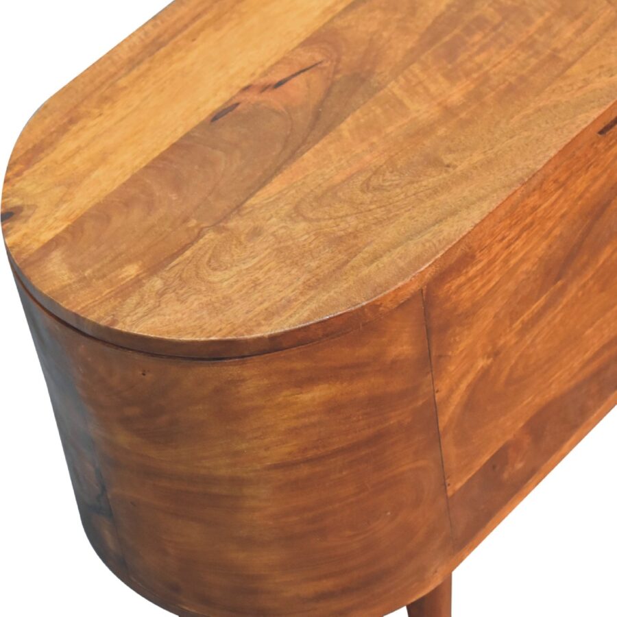 in3540 chestnut rounded lid up blanket box