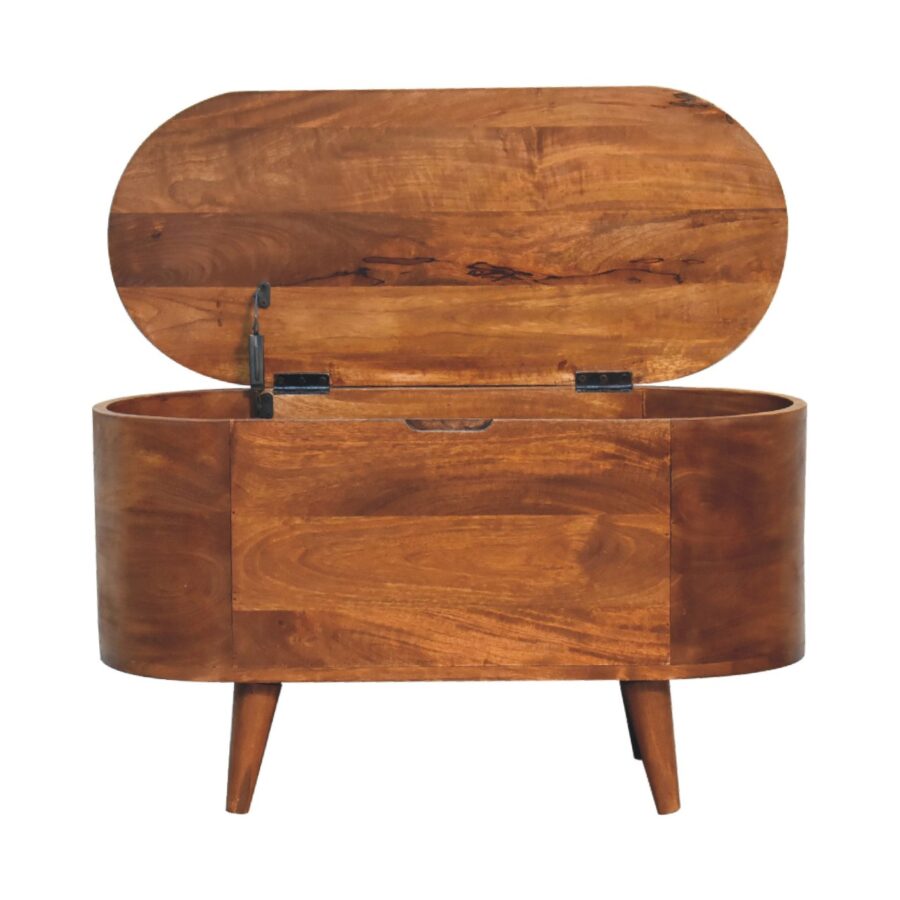 in3540 chestnut rounded lid up blanket box