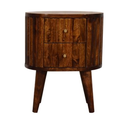 in3554 stripe chestnut bedside