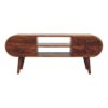 in3568 reverse curved oak ish media unit