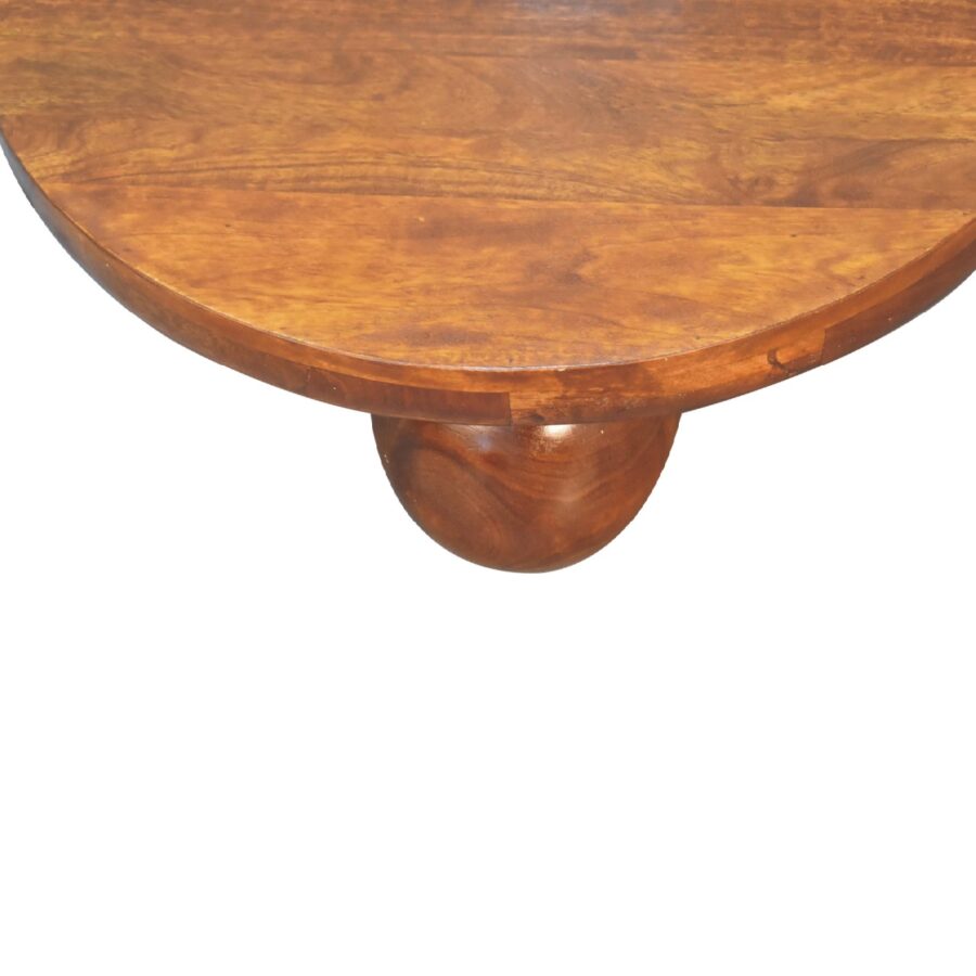 in3570 2 drawer curved oak ish coffee table