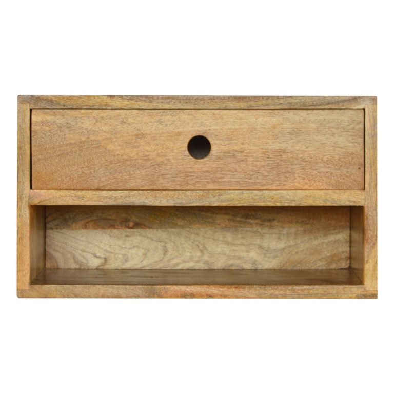 solid wood wall mounted bedside