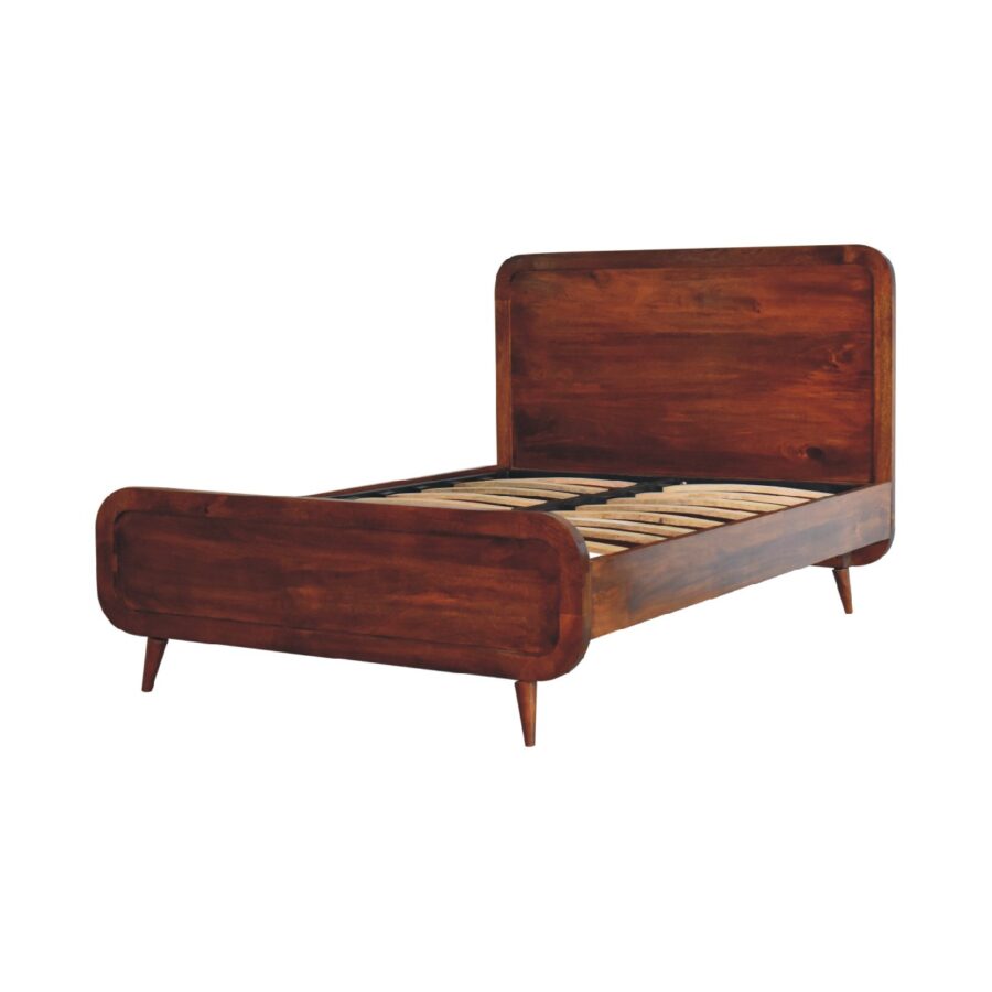 in3591 curved chestnut double bed