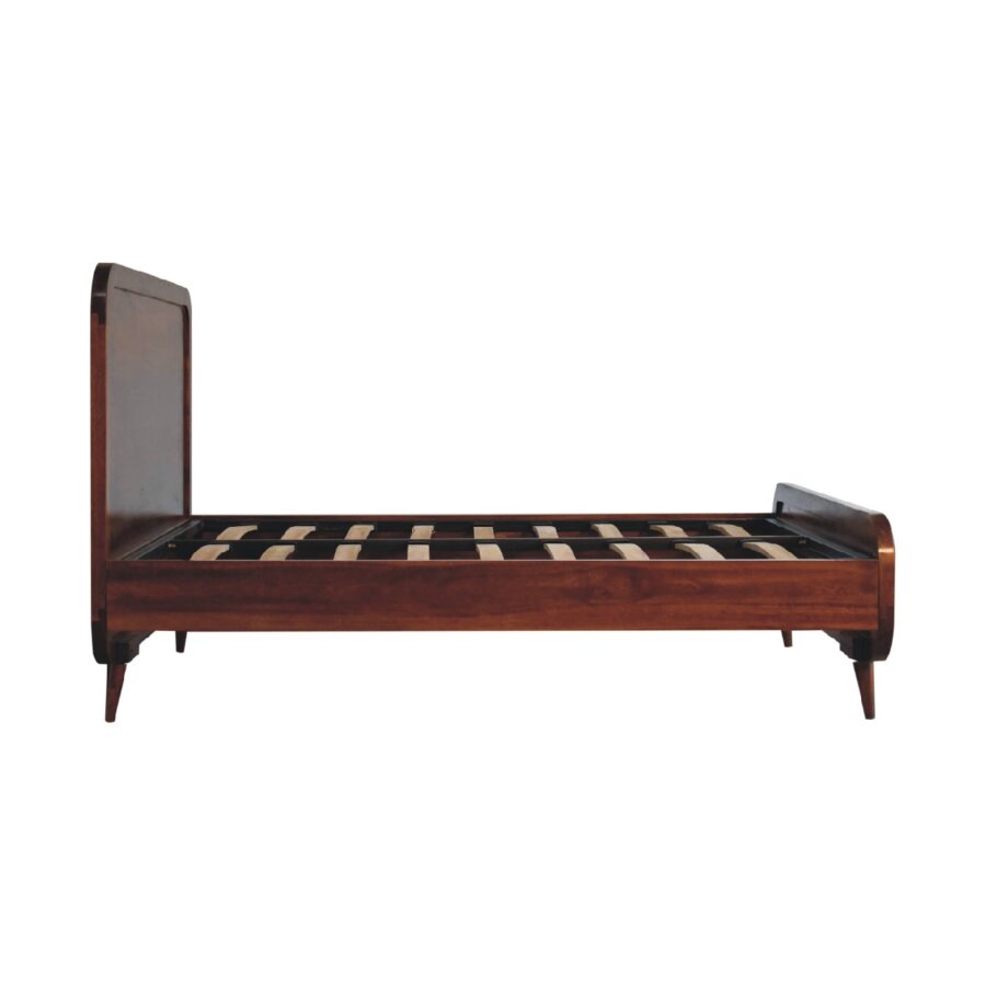 in3591 curved chestnut double bed